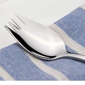4 pack 18/10 Stainless Steel Sporks 7.4Inches Long Handle